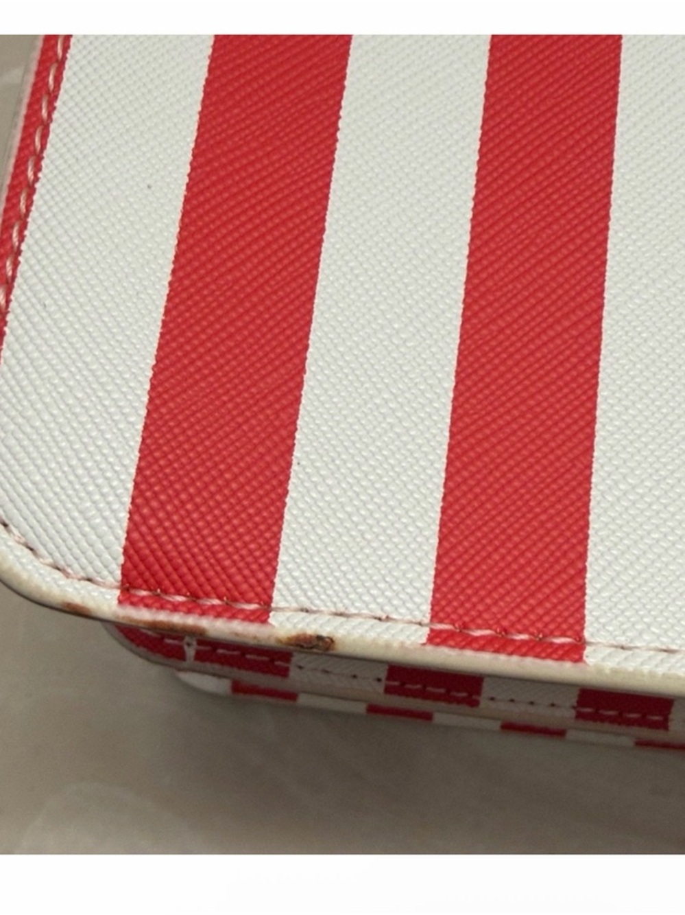 Striped Red & White Crossbody Bag - St. John - Picture 11 of 11